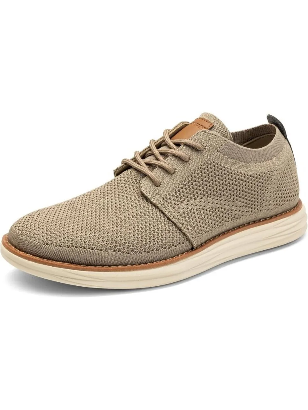 Bruno Marc Men's Khaki Ethylene Vinyl Acetate Lace up Lightweight Sneakers